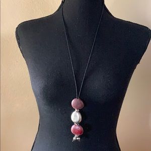 Brown Seed Pod and Silver Necklace